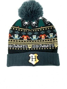 Harry Potter Hogwarts  Pom-Pom Beanie Hat - Green